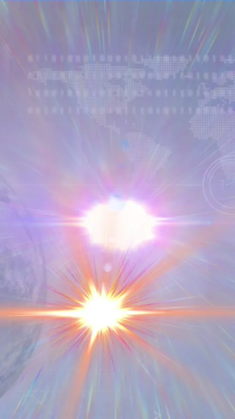 Animation of blue light spot over globe and world map against blue background Stock Footage 342612529