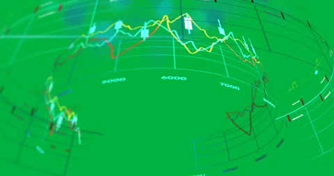 Animation of blue light spots and 3d grid chart processing data on transparent Stock Footage 317925897