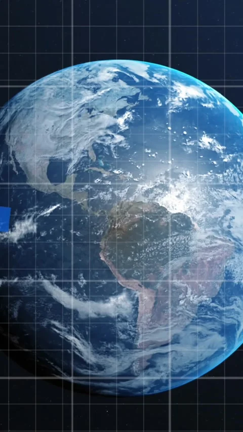 Animation of blue lines and financial data processing over globe Stock Footage 342010779