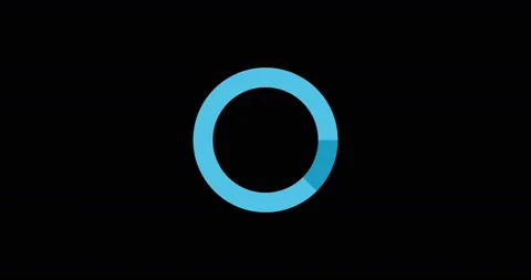 Animation blue loading bar on black screen. Preloader rotating interface Stock Footage 112248484