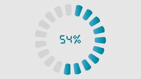 Animation blue loading digital with percentage on transparent background Stock Footage 312987092