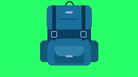 Animation blue luggaget isolate on green screen. Vídeo Stock 232360319