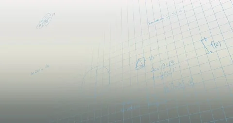 Animation of blue mathematical equation and diagram over grid pattern against Stock Footage 328299889