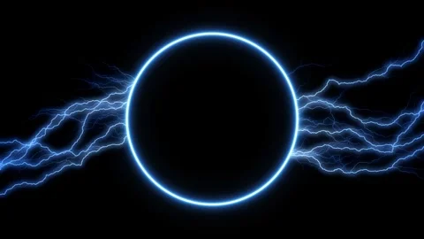 Animation of blue neon circle frame, empty space, ultraviolet light, 80's retro  스톡 동영상 254878910