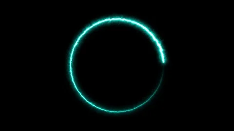 Animation of Blue neon light circle frame glowing border animation Stock Footage 319676142