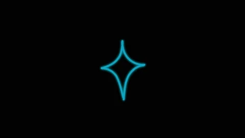 Animation blue neon light star shape isolate. Stock Footage 172919691