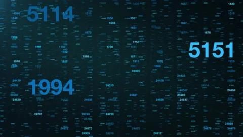 Animation of blue numbers Stock Footage 159096869