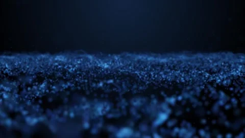 Animation of blue particles that float on a surface Stock Footage 245375032