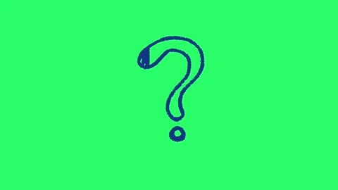 Animation blue simple question mark on green background. Stock Footage 252331980