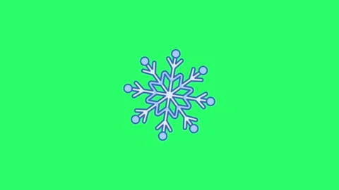 Animation blue snowflake isolate on green background. Stock Footage 242862831