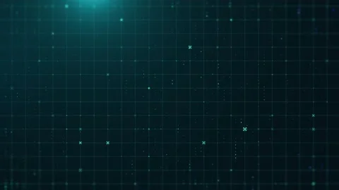 Animation of blue squares with white markers over grid background Stock Footage 200418188