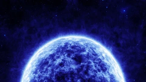 Animation of a blue star and a constant stream of particles, against the Stock Footage 136334625