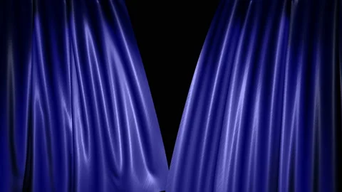 animation of blue velvet theatre curtain... | Stock Video | Pond5