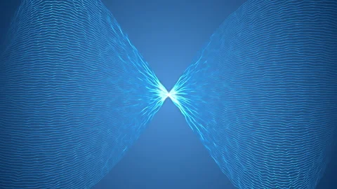 Animation of blue wave line pattern moving over blue background, Abstract blu Stock Footage 274474483