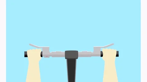 Animation On-board camera on an electric scooter on an asphalt road. First Stock-Footage 140035367