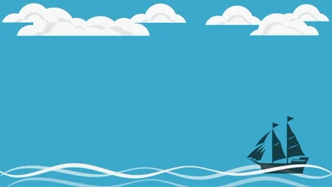 Animation of a boat in the ocean Stock Footage 246726347