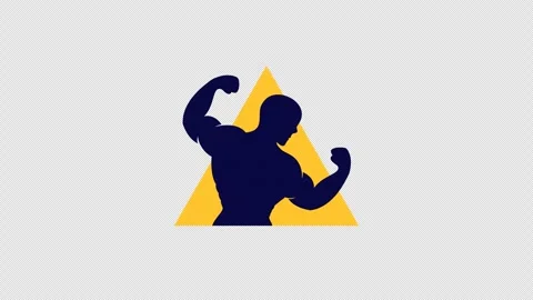 Animation Bodybuilder silhouette 库存影片 332530242