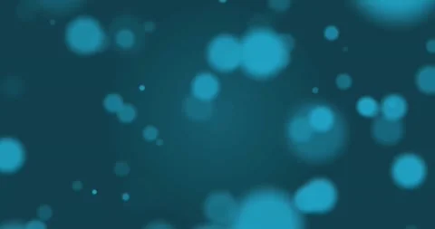 Animation of bokeh blue light spots advancing over dark blue background Stock Footage 329033653