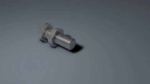 Animation of a bolt with a nut Stock Footage 140900721