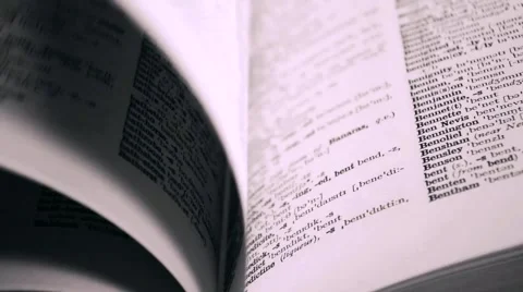 Animation of book's page turning - dictionary Stock Footage