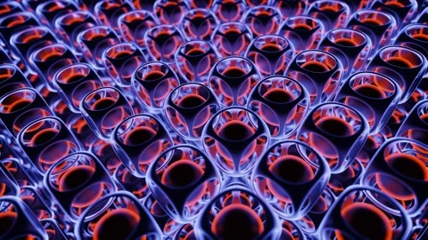 Animation of bouncing balls in a cube with an abstract neon glow. Video stock 159325928