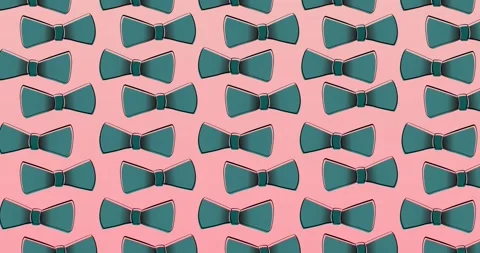 Animation of bow ties floating over pink background Stock Footage 328295769