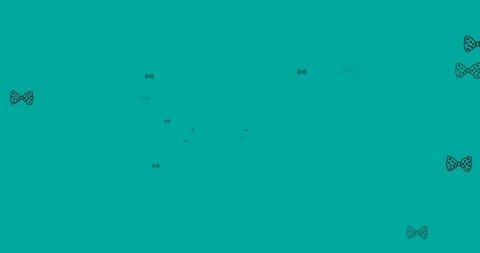 Animation of bow ties floating over green background Stock Footage 328505090