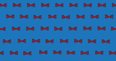 Animation of bow ties floating over blue background Stock Footage 329286808