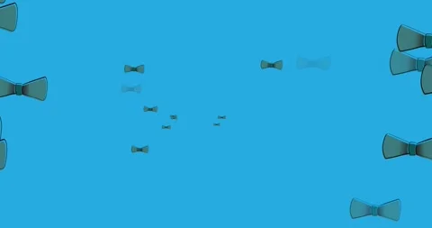 Animation of bow ties floating over blue background Stock Footage 329491931