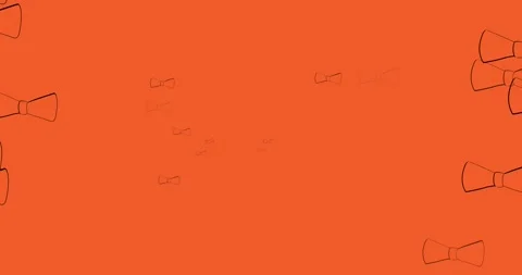 Animation of bow ties floating over orange background Stock Footage 330165423