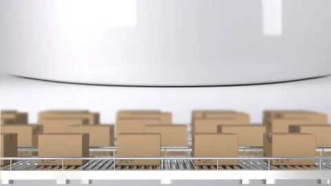 Animation of boxes on conveyor belt Stock Footage 326407538