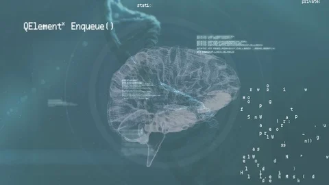 Animation of a brain and a DNA helix Stock Footage 107650815
