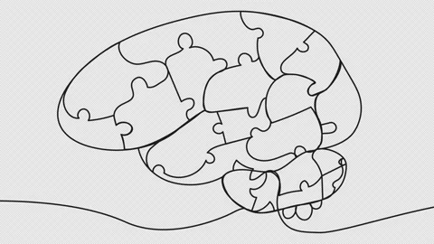 Animation Brain puzzles Stock Footage 161088827