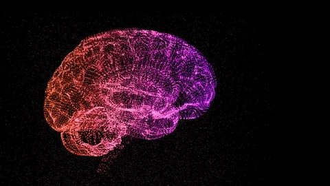 Animation of brain rotating in space, developing new ideas and solutions. Stock Footage 121813217