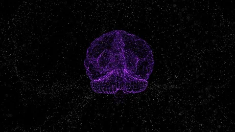 Animation of brain rotating in space, developing new ideas and solutions. Stock Footage 121819042