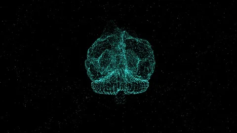 Animation of brain rotating in space, developing new ideas and solutions. Stock Footage 121823207