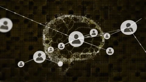 Animation of brain scan with network of ... | Stock Video | Pond5