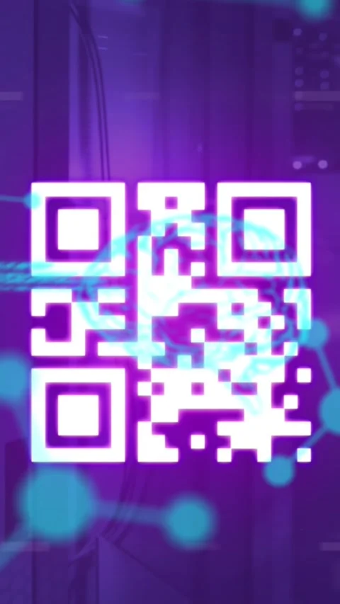 Animation of brain, scientific data and qr code over servers Stock Footage 342642318