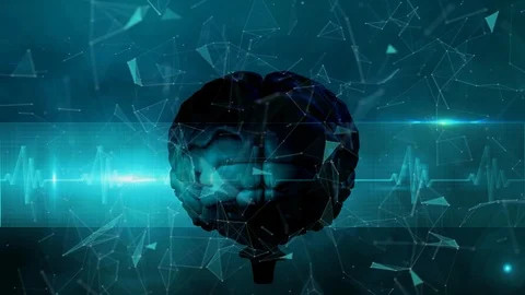 Animation of brain with technology and data processing Stock Footage 126667719