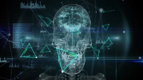 Animation of brain with technology and data processing Stock Footage 126667733
