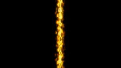 Animation of bright and glowy vertical stream of fire moving from top to Stock Footage 262622853