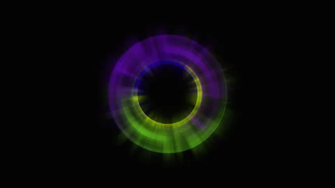 Animation of bright colored circles in the shape of an eye Stock Footage 342138300
