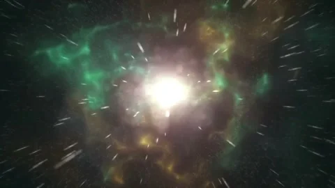 Animation of a bright supernova star explosion in space. Stock Footage 335150868