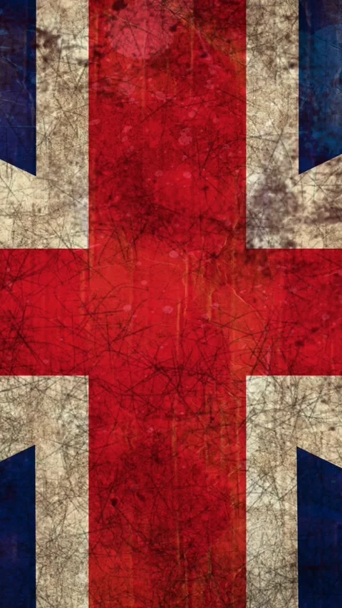 Animation of British flag with distressed pattern Stock Footage 343714053