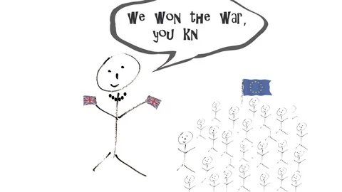 Animation. The British position during Brexit negotiations. Stock Footage 102451242