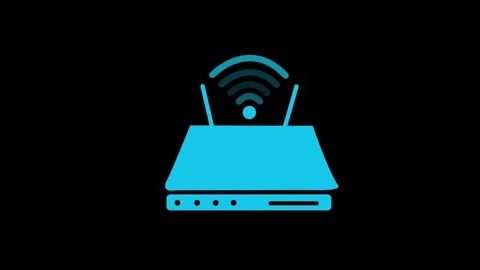 Animation of Broadband Router with Frequency Wave Signal, Modern Broadband .. Video stock 311733947