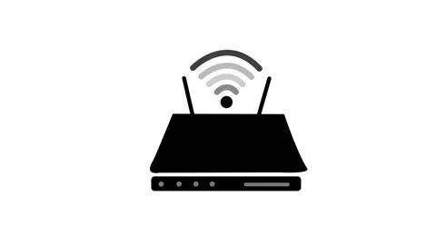 Animation of Broadband Router with Frequency Wave Signal, Modern Broadband .. Stock Footage 311733965