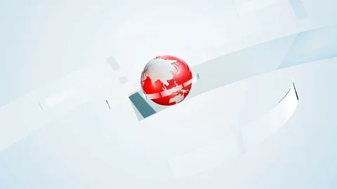 Animation of broadcast news globe without lower third Stock Footage 75372688