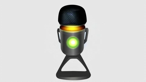 Animation of a broadcasting 3D microphon... | Stock Video | Pond5