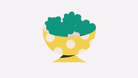 Animation of broccoli falling into bowl Stock Footage 240091651